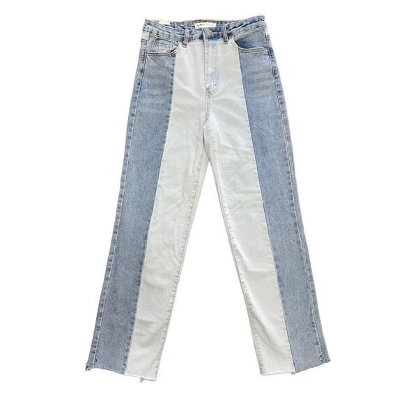 Almost Famous Two Tone Straight Leg Jeans 5 - Picture 1 of 8